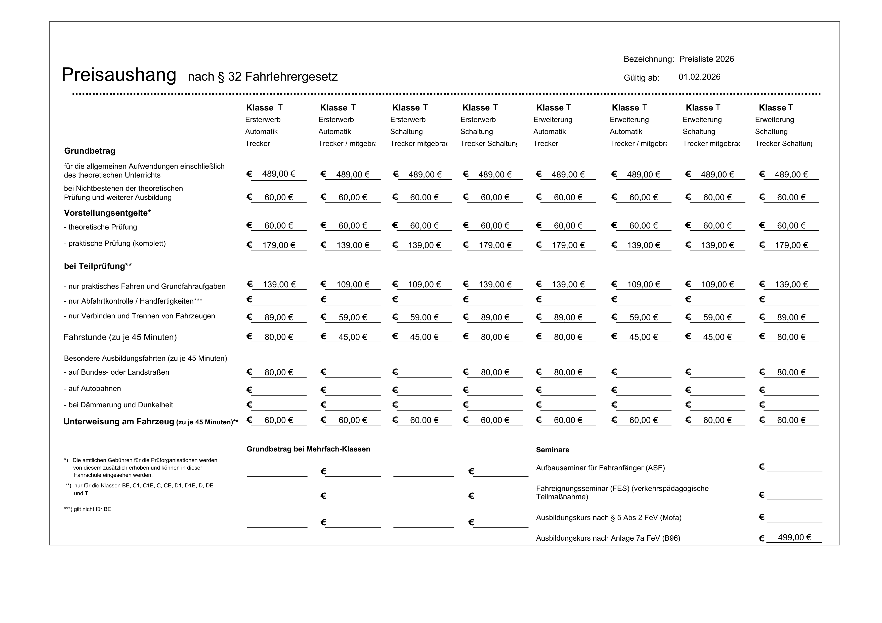 Preisliste MyDrive Seite 2