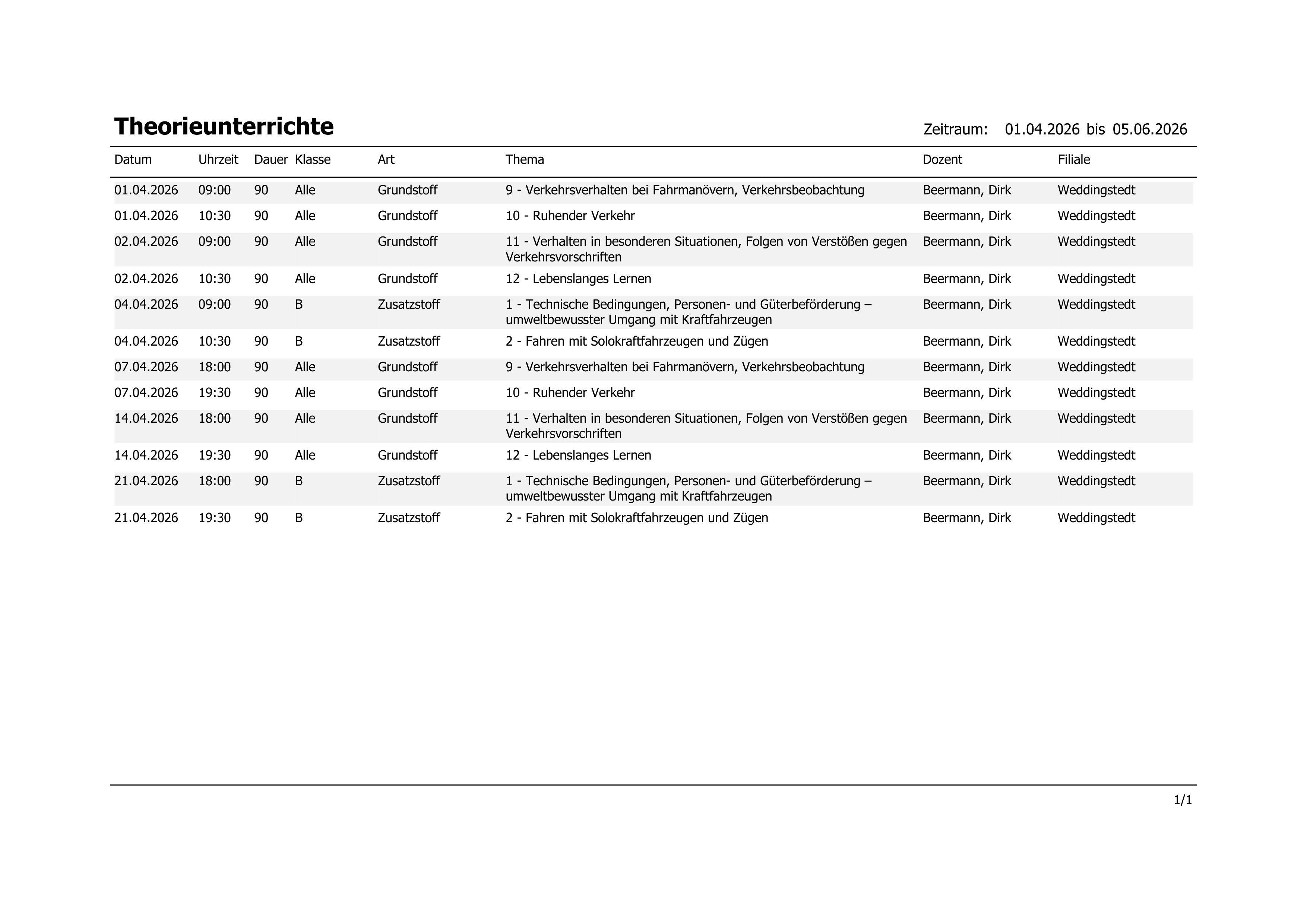 Theorie Termine MyDrive